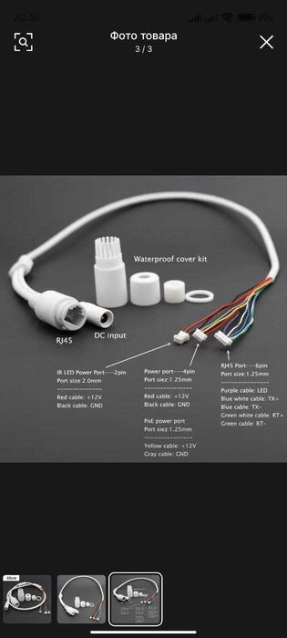 Продам ремонтные кабеля для IP camer