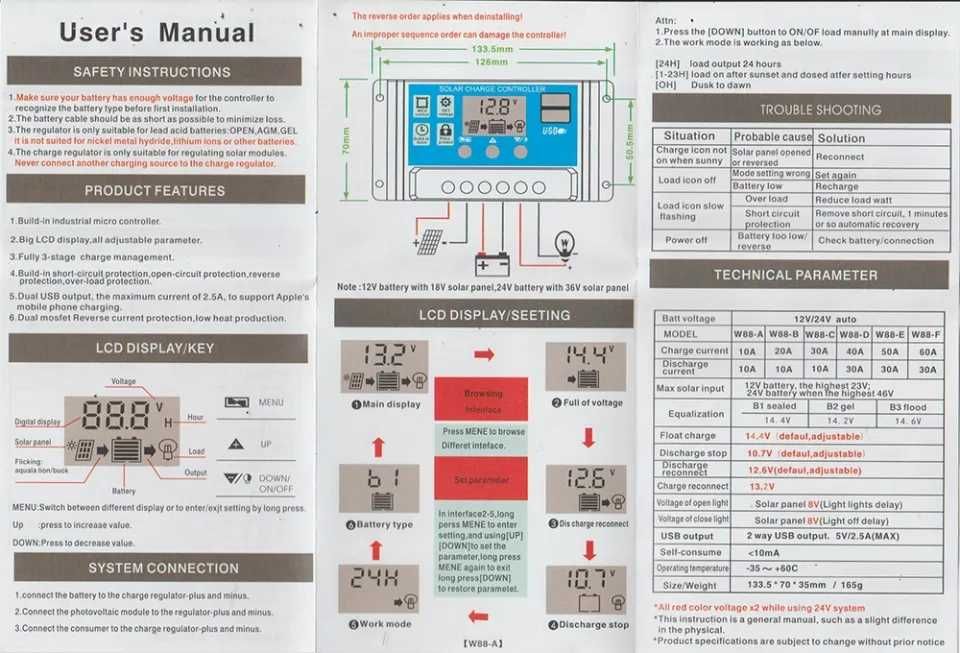 Controller regulator panouri solare 30A