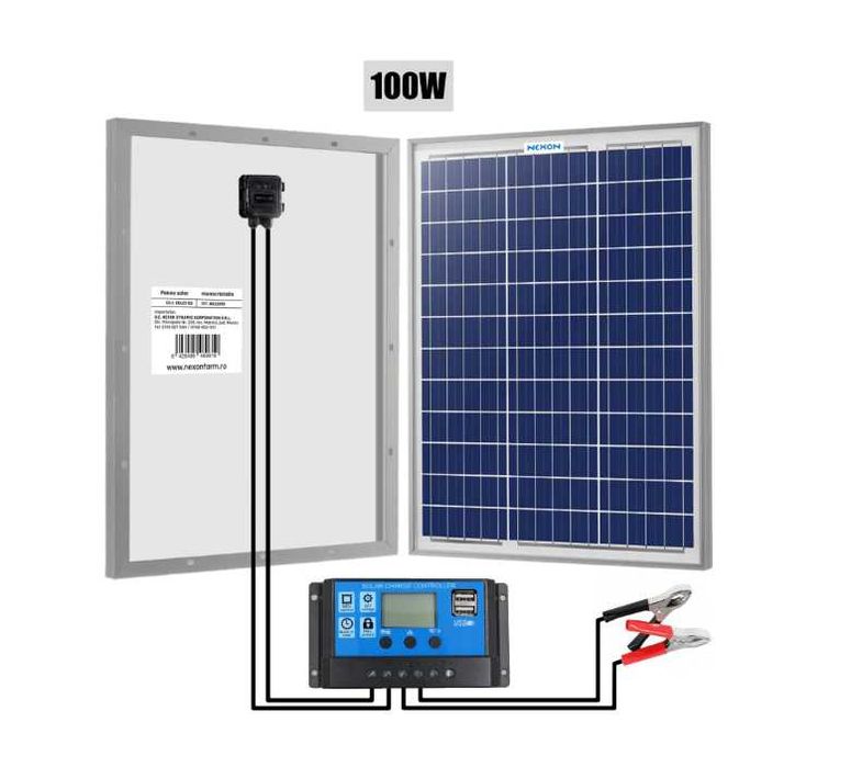 Panou Solar 100w Monocristalina cu regulator incarcare 10Ah 2X USB
