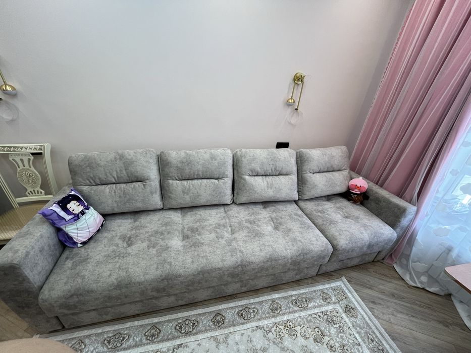 Диван серый б/у длина 3 метра