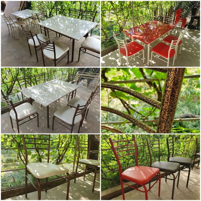 Камплэкт 6 та стул 1та стол акрил усилинний бакуват сифатли 920000 сом