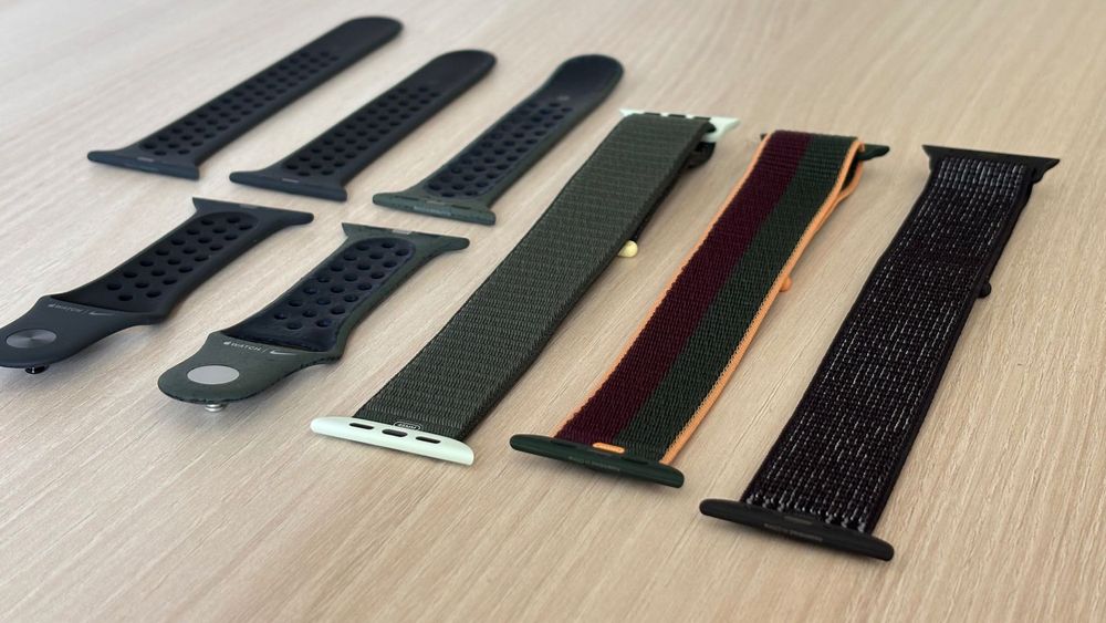 Curele Apple Watch 44 45 Dark Cherry Cypress Nike Cargo Kaki Black