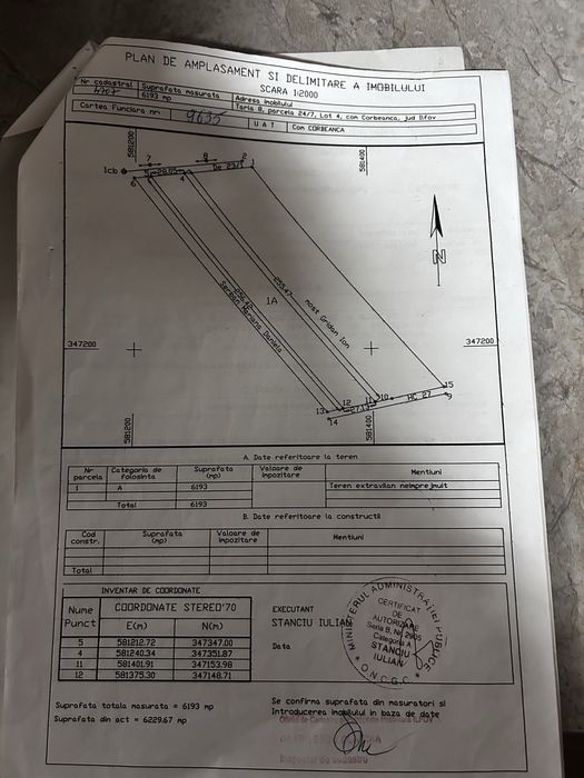 De vanzare teren in Comuna Corbeanca!Direct propietar!