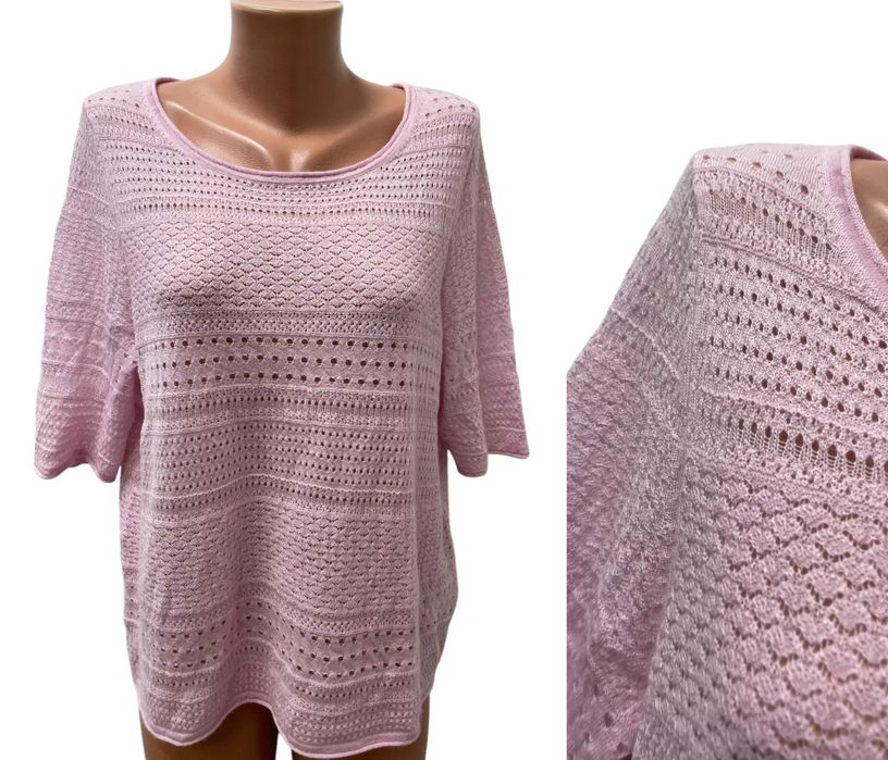 FADENMEISTER размер 44 - XL дамски кашмирен пуловер 100% КАШМИР Розов