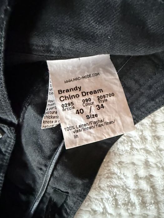 MAC Jeans - Brandy Chino Dream - Черен Лен 100% - Размер 40 / 34 - Носен