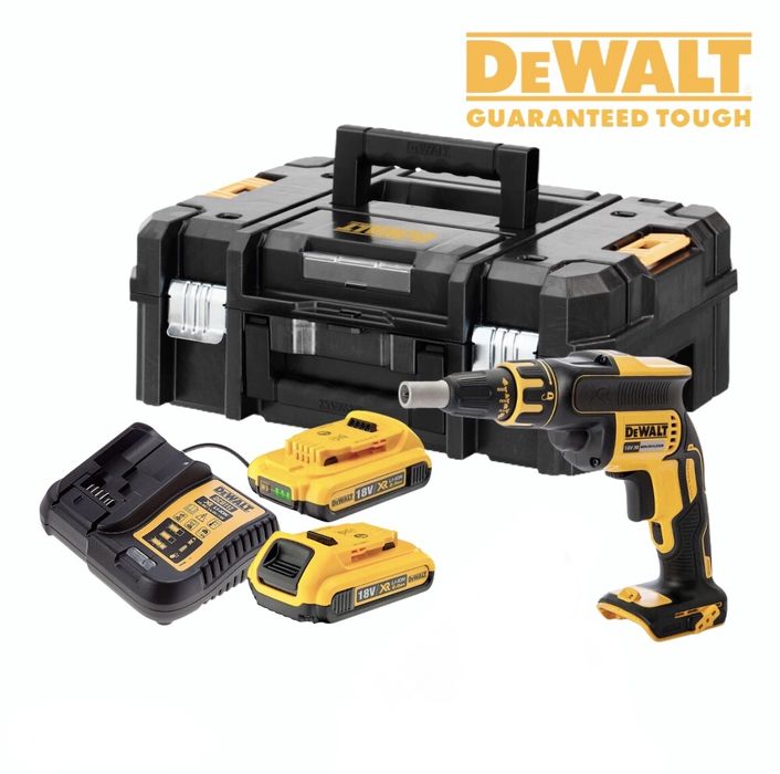DeWALT Винтоверт за Гипсокартон DCF620 + 2Броя Батерии,Зарядно и Куфар