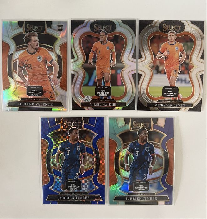 Lot 7 Carduri Panini Select FIFA World Cup 2026 - Olanda (Autograf, Dual Relic, Paralele)