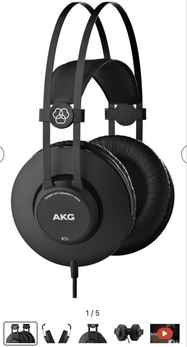 Casti AKG 52 Cu fir pentru Studio