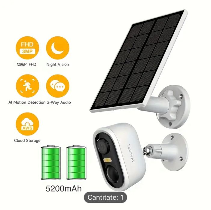 Promo ! Camera de supraveghere solara LaxiHub ( aplicatia Arentia )