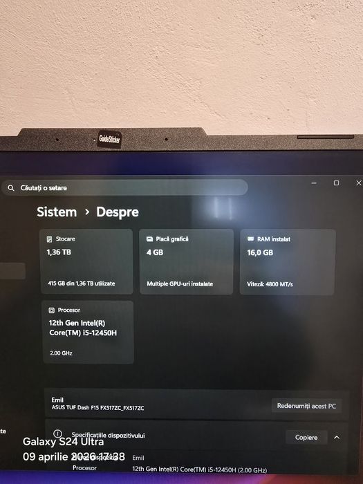 Laptop asus tuf dash f15