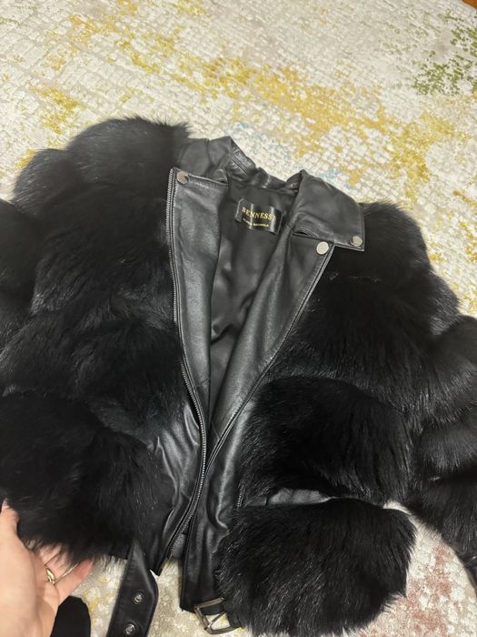 Blana naturala Bennessi  maneci din piele detasabile