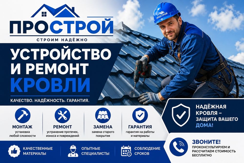 Ремонт крыши, устройство кровли