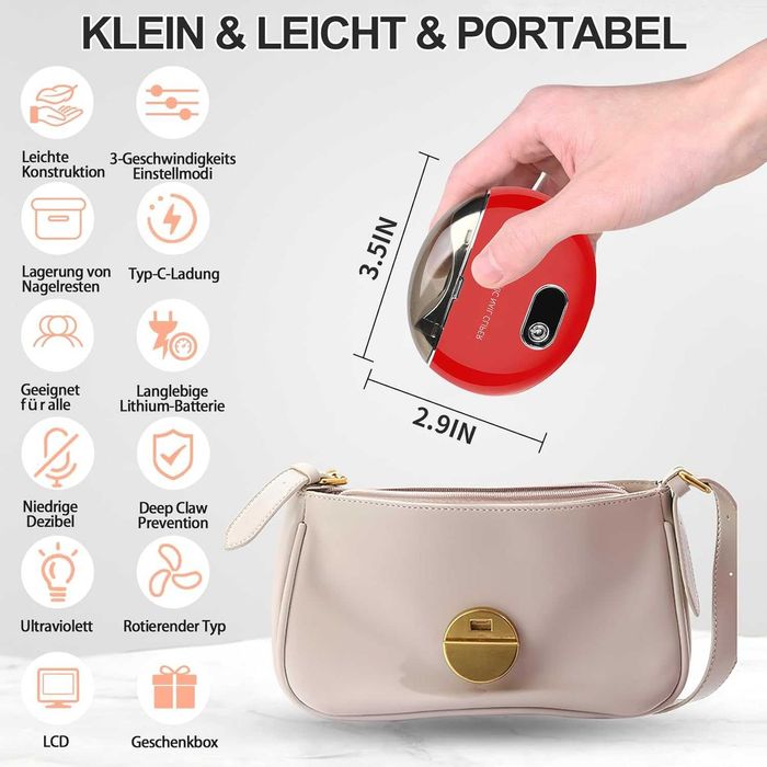 Електрическа нокторезачка за нокти, безопасна за бебе, пила за нокти