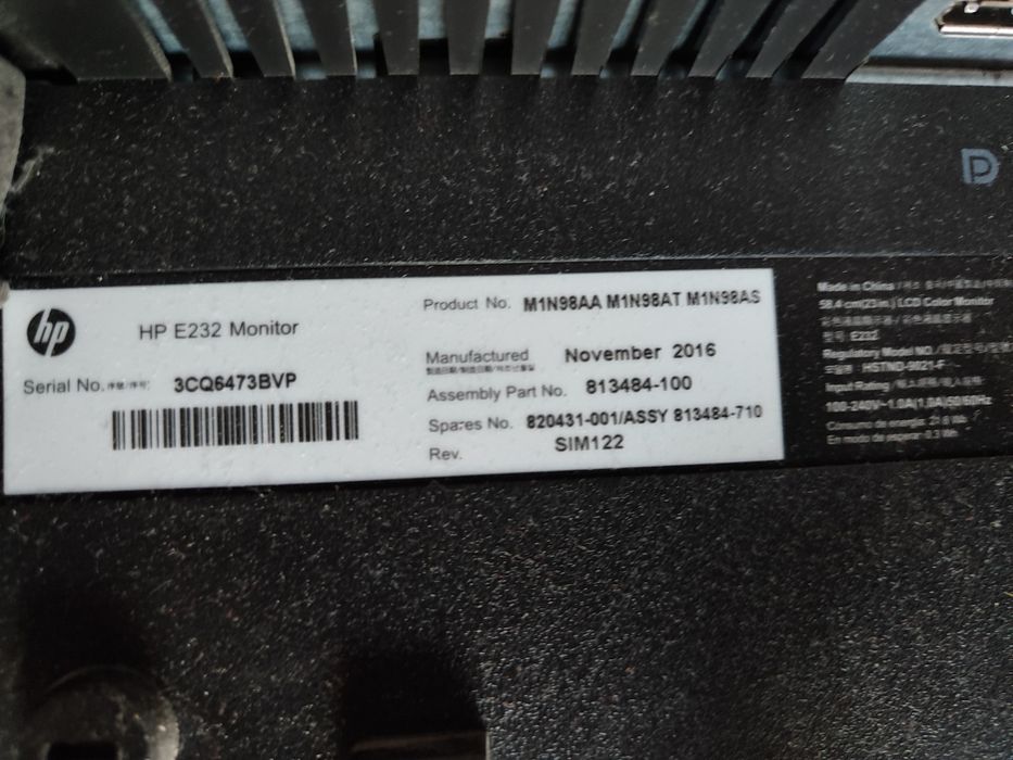 Компютър Hp elit desk 800 и монитор Hp e 232