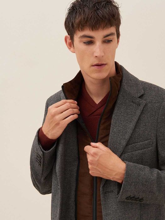 Пальто мужское, шерстяное DEVRED 1902, с узором елочка [S-2XL]