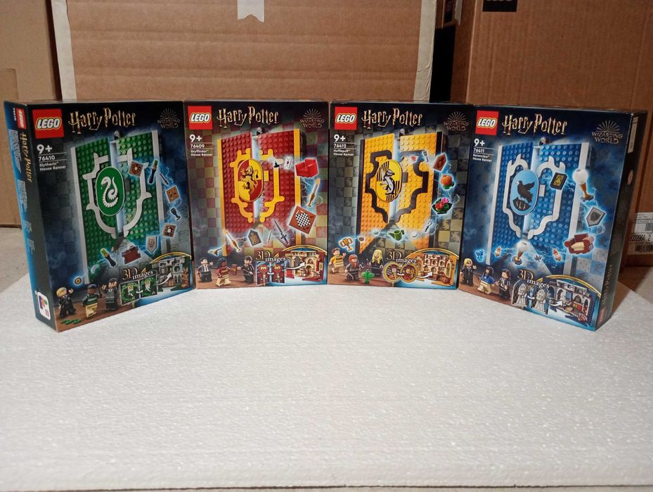 Colectie Lego Harry Potter - House Banners 76409, 76410, 76411, 76412