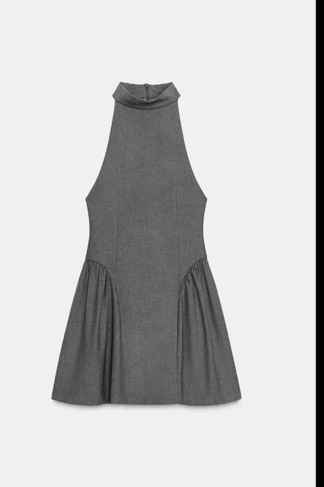 Къса рокля zara с халтер деколте