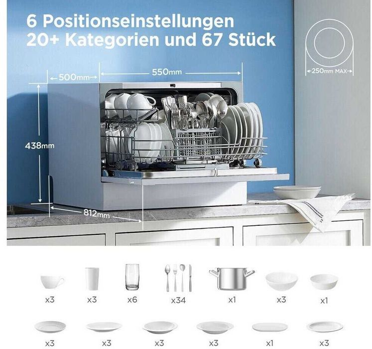 Съдомиялна кубче MIDEA MDWTT0602MW-WE