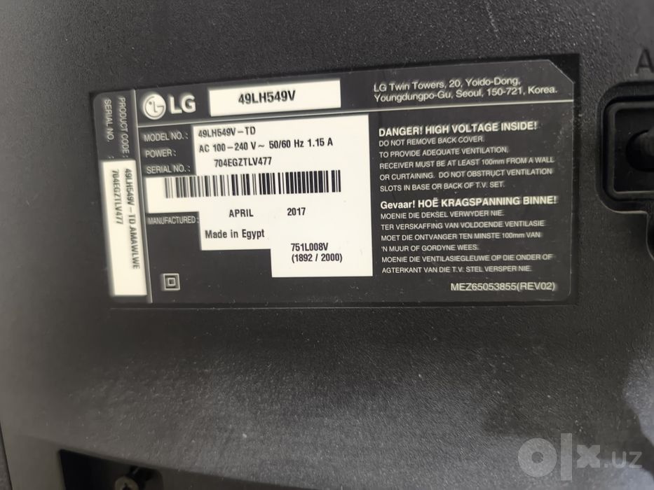 Televizor LG 50 oʻzimniki