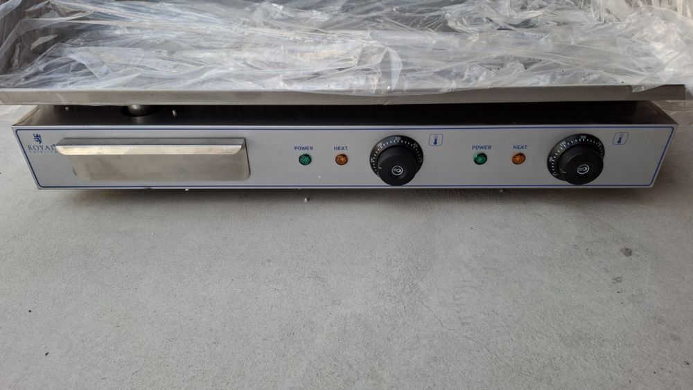 Royal Catering RC-EG001  професионална двойна електрическа скара 730 x 400 мм гладка 2 x 2200 W плоча за грил електрическа плоча за грил.