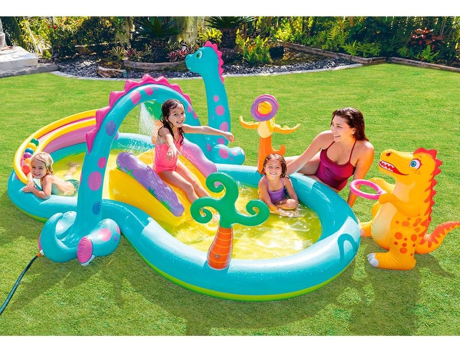 Надувной бассейн с горками. БЕСПЛАТНО Доставка.