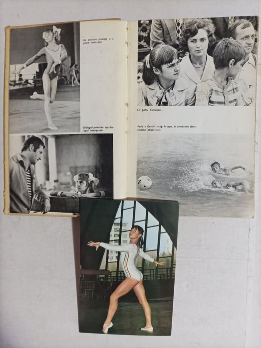 Carte și vedere Nadia Comăneci - Lot reviste Tehnium anii "73-"87 și