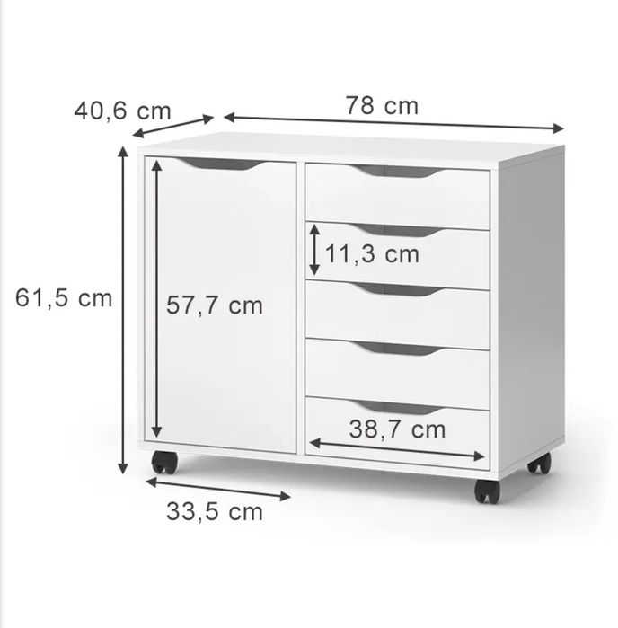 Скрин/шкаф с 5 чекмеджета Vicco 6985