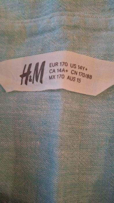 Рубашка льняная H&M, рост 164-170