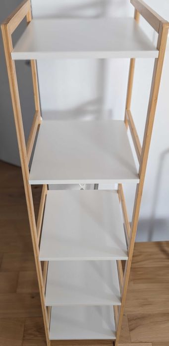 Etajeră BROBY 5 rafturi  bambus/alb l35xa37xÎ150 - stare excelenta