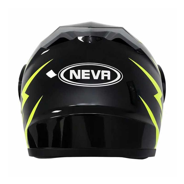 Casca Moto/Scuter/ATV Flip-Up,viziera dubla, Negru cu Verde, L 59-60cm