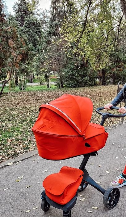 STOKKE XPLORY X +бебешки кош(цвятRuby Red)+чувалче STOKKE