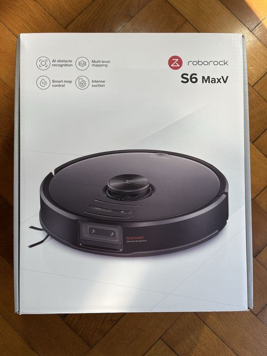 Robot Roborock S6 MaxV ReactiveAI Navigatie LiDAR Mop WiFi Negru