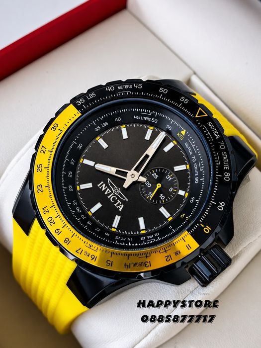 INVICTA Aviator Yellow/Black 50 mm, Инвикта нов мъжки часовник