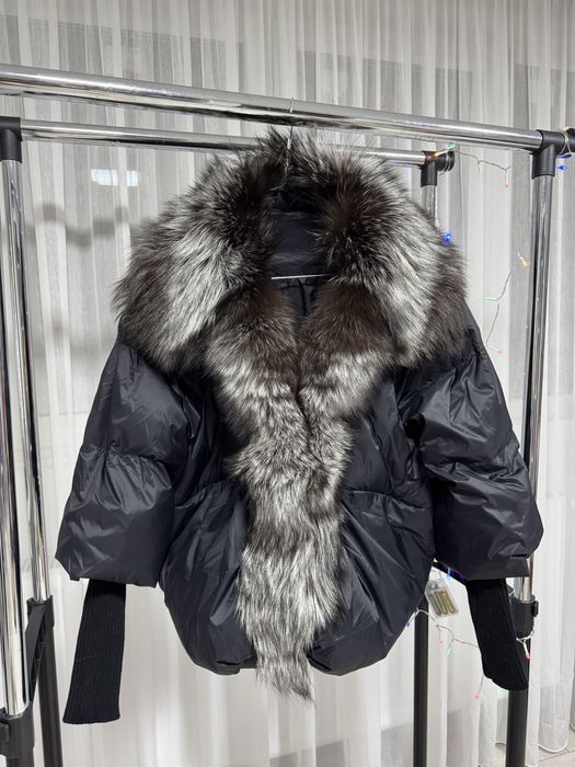 Geaca cu blana de vulpe naturala