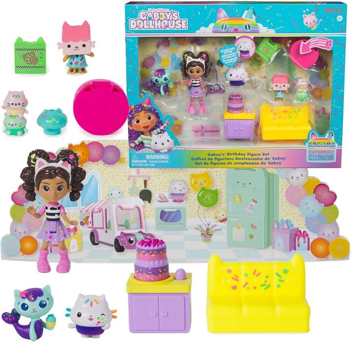 Игрален комплект Gabby's Dollhouse - Рожденият ден на Cakey