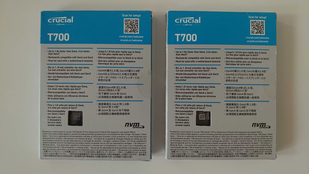 Crucial T700 2TB PCIe Gen5 NVMe M.2 SSD 12400 MB/s