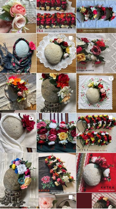 Диадема с цветя за народни танци