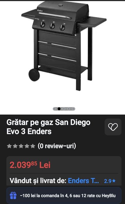 Grătar pe gaz San Diego Evo 3 Enders