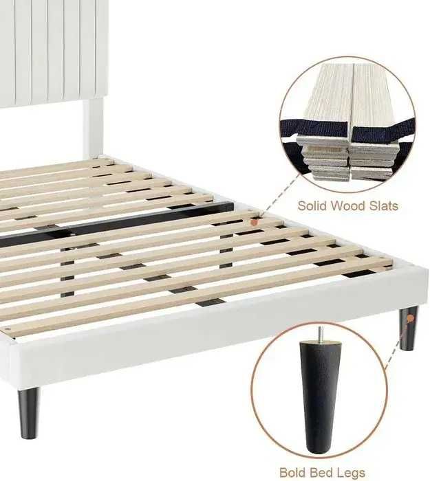 Pat tapitat 140x190 cm cu somiera , pentru saltea de 140 cm / 190 cm