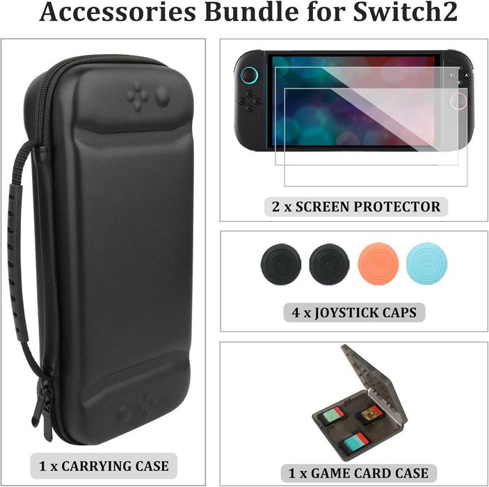 Калъф комплект аксесоари за Nintendo Switch 2 кейс протектор стъкло