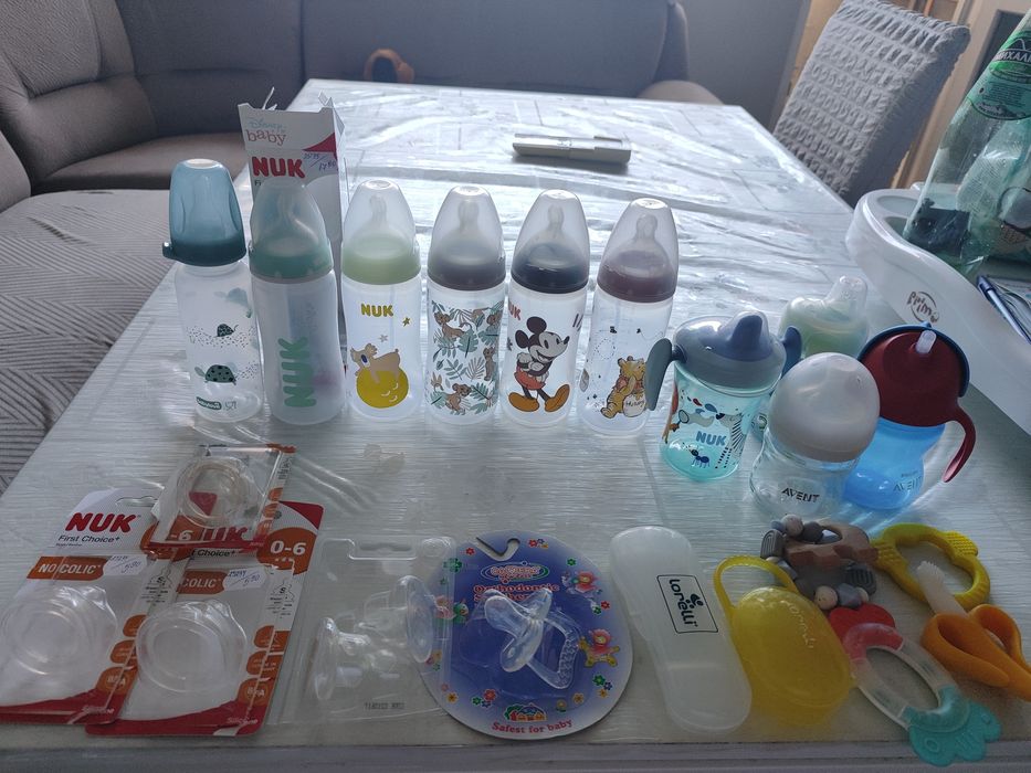 Шишета за адаптирано мляко и гризалки