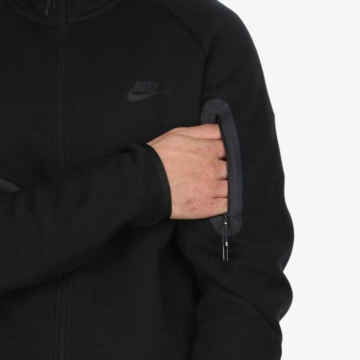 Hanorac / Bluza cu fermoar fleece tech negru barbati NIKE - NOU