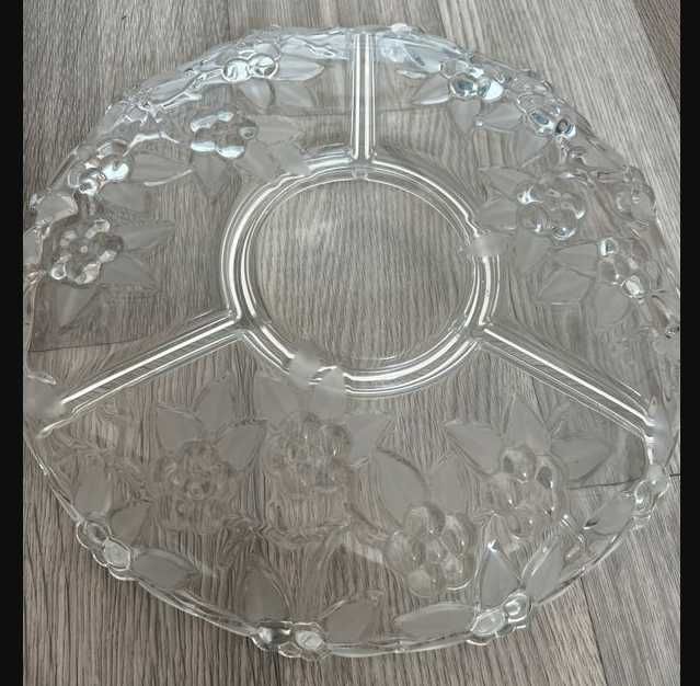 -50% Farfurie din Cristal cu 4 separatoare, D31cm,Italia,Trimit Gratis