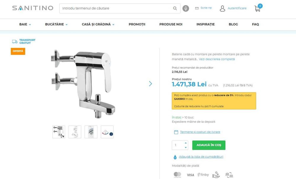 Grohe Eurostyle Cosmopolitan - Baterie cadă monocomandă Vertica, crom 23302000