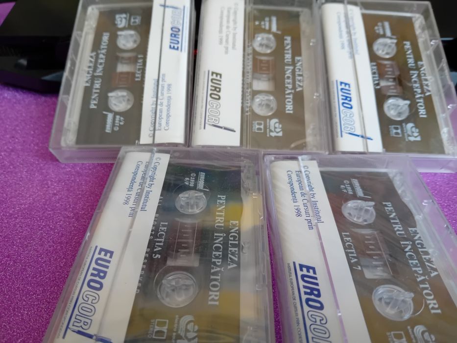 5 casette audio originale Cursuri Limba Engleza Eurocor