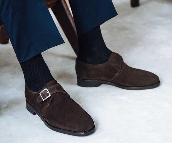 Pantofi monk 41 premium suede Emidio Oddi piele naturala moale