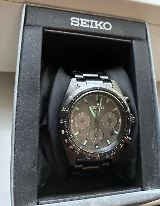 SEIKO PROSPEX BLACK SERIES NIGHT SPEEDTIMER SOLAR 39MM