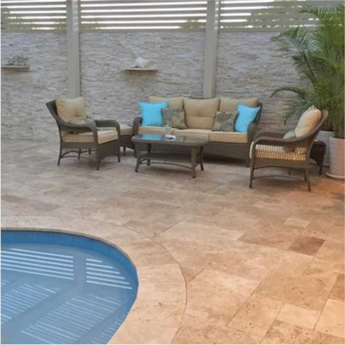 Travertin Rustic Antichizat French Pattern Set 1,2 cm 81,8 +TVA / mp