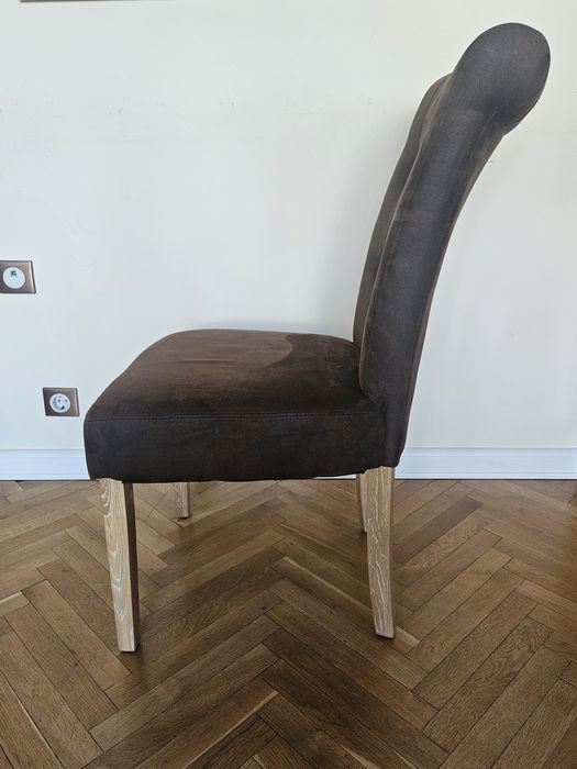 Трапезен стол с крака от масив 6 бр.