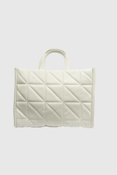 НОВО! ЛИКВИДАЦИЯ! Капитонирана дамска чанта голям размер-бяло